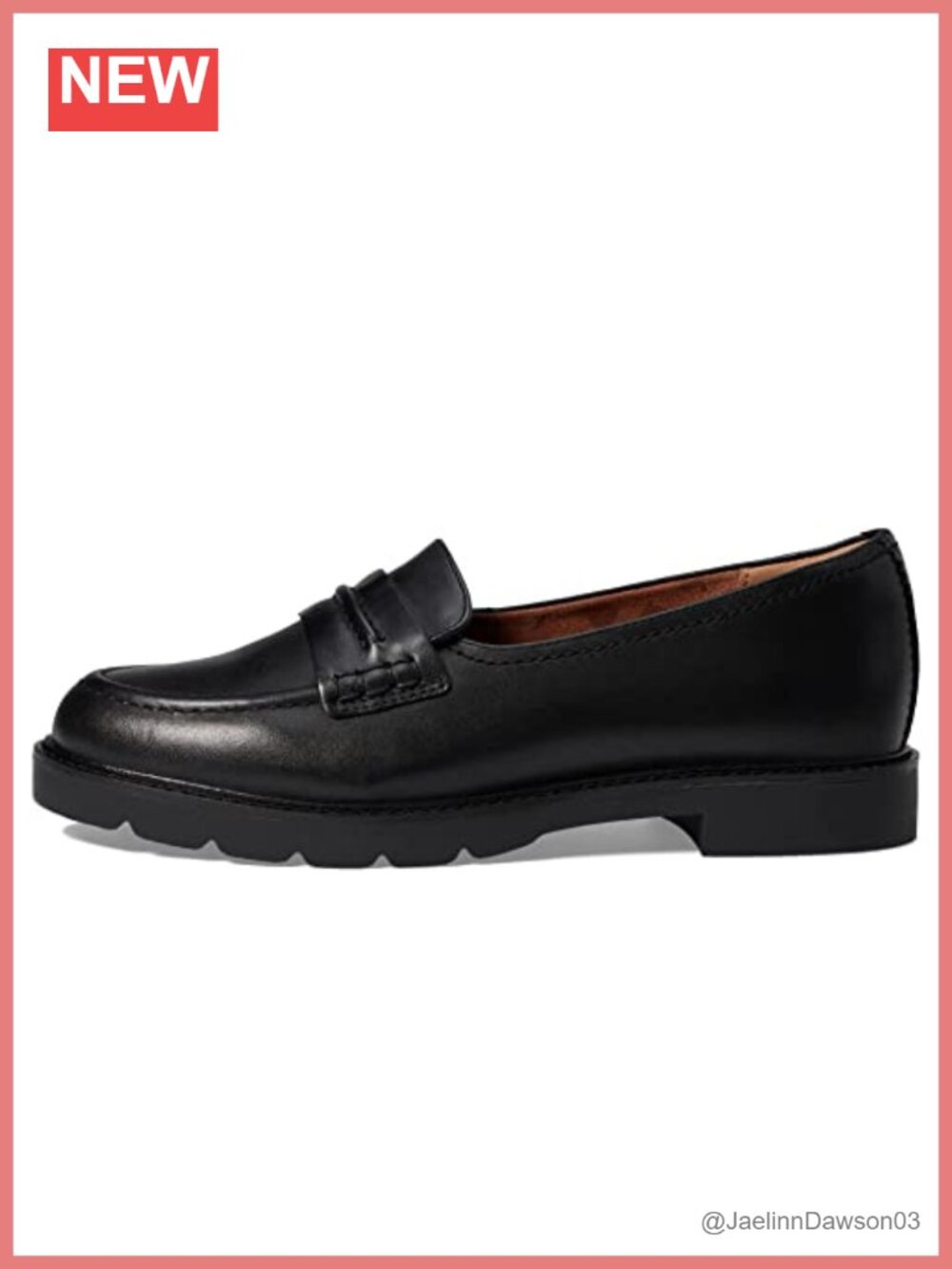 Women's Leather Slip On Loafers with Arch Support and Lug Sole - Picture 5 of 6